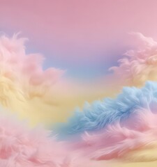 Pastel pink, blue, yellow gradient  Soft, fuzzy texture  Dreamy, soothing backdrop , softness, whimsical, cotton