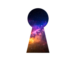 Cosmic Keyhole with Galaxy Image