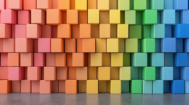 Colorful Cubes Wall Art