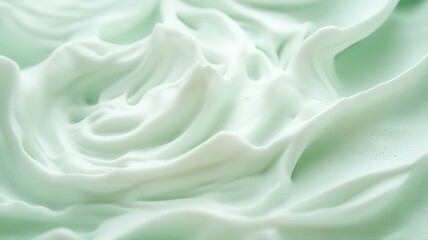 Obraz premium Close-up of Pale Green Whipped Cream Texture