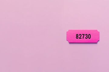 Pink ticket with a number