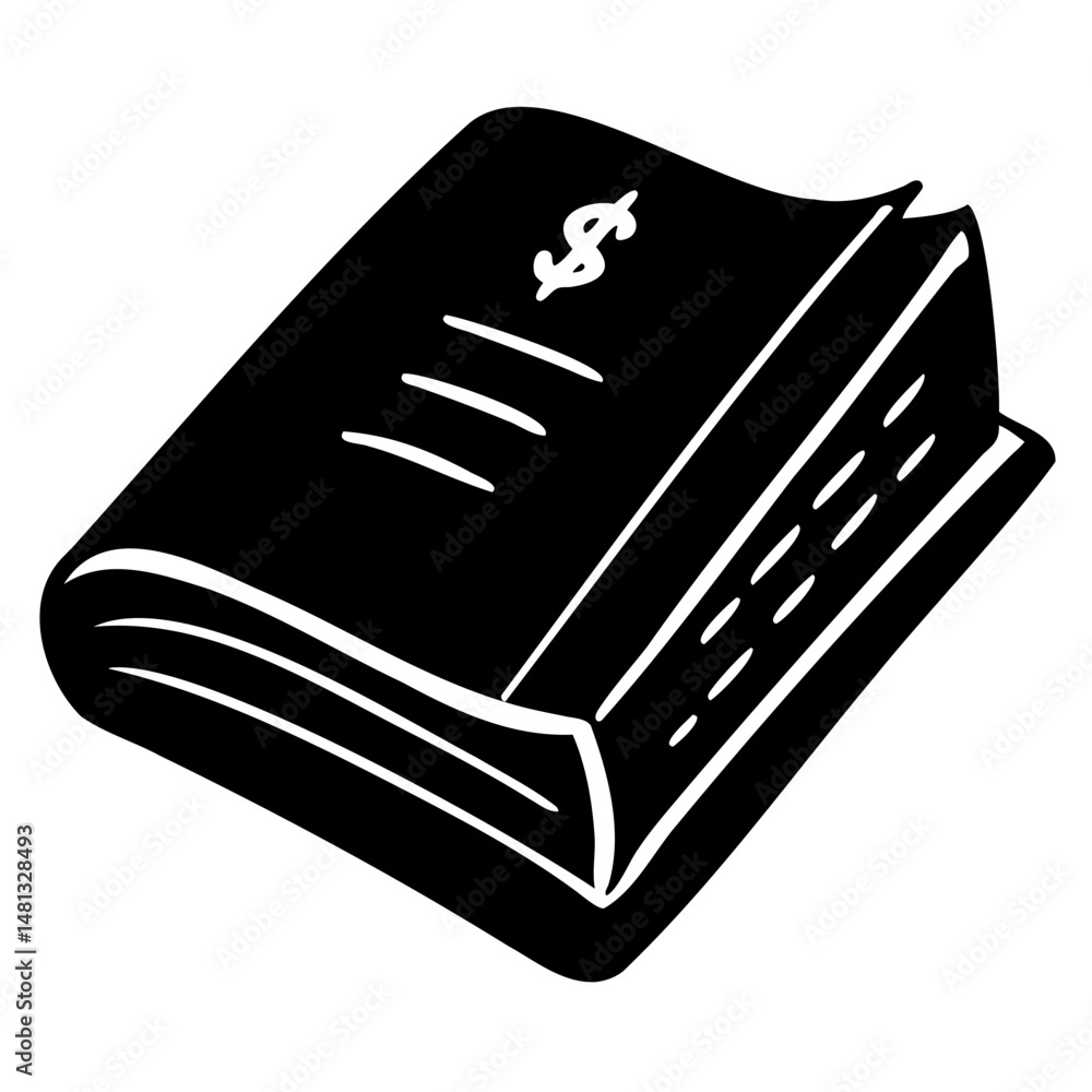 Poster minimal ledger silhouette in black vector style isolated with transparent background for digital pro