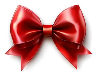 Red satin gift bow