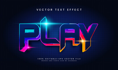 Stylish 3D text effect design featuring the word 'PLAY'.  Perfect for gaming and entertainment.
