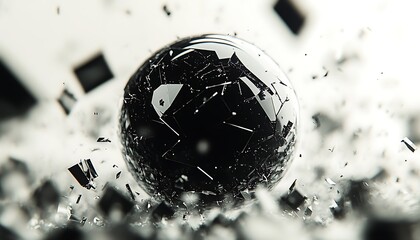 Shattered black sphere