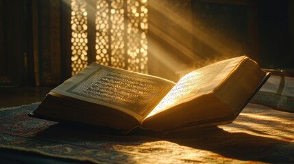 Holy Book in Golden Light