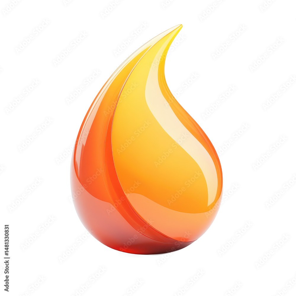 Poster glossy orange drop illustration isolated on black background vector design element for graphics art 