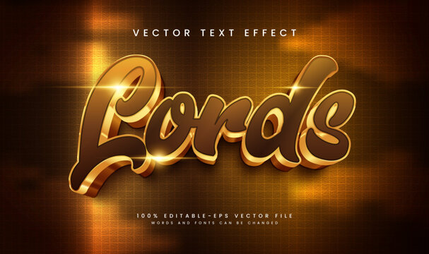 Editable golden text effect with luxurious brown and gold style,