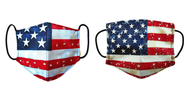 4th july face mask with american flag pattern showing patriotic style and festive spirit perfect for independence day celebration - Powered by Adobe