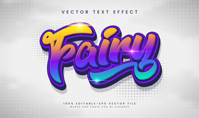 Colorful Fairy Editable Vector Text Effect. Suitable for Happy Theme.