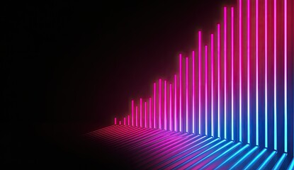 Neon glowing lines create a vibrant, futuristic stage