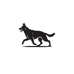 Fototapeta premium dog vector illustration silhouette with white background 