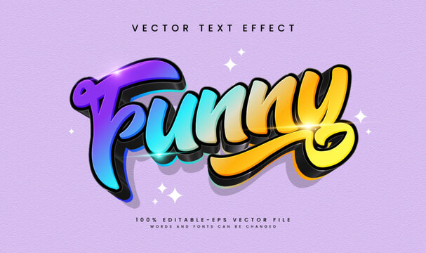 Naklejki Editable 3D text effect with a fun, colorful design. Perfect for projects needing a playful vibe.