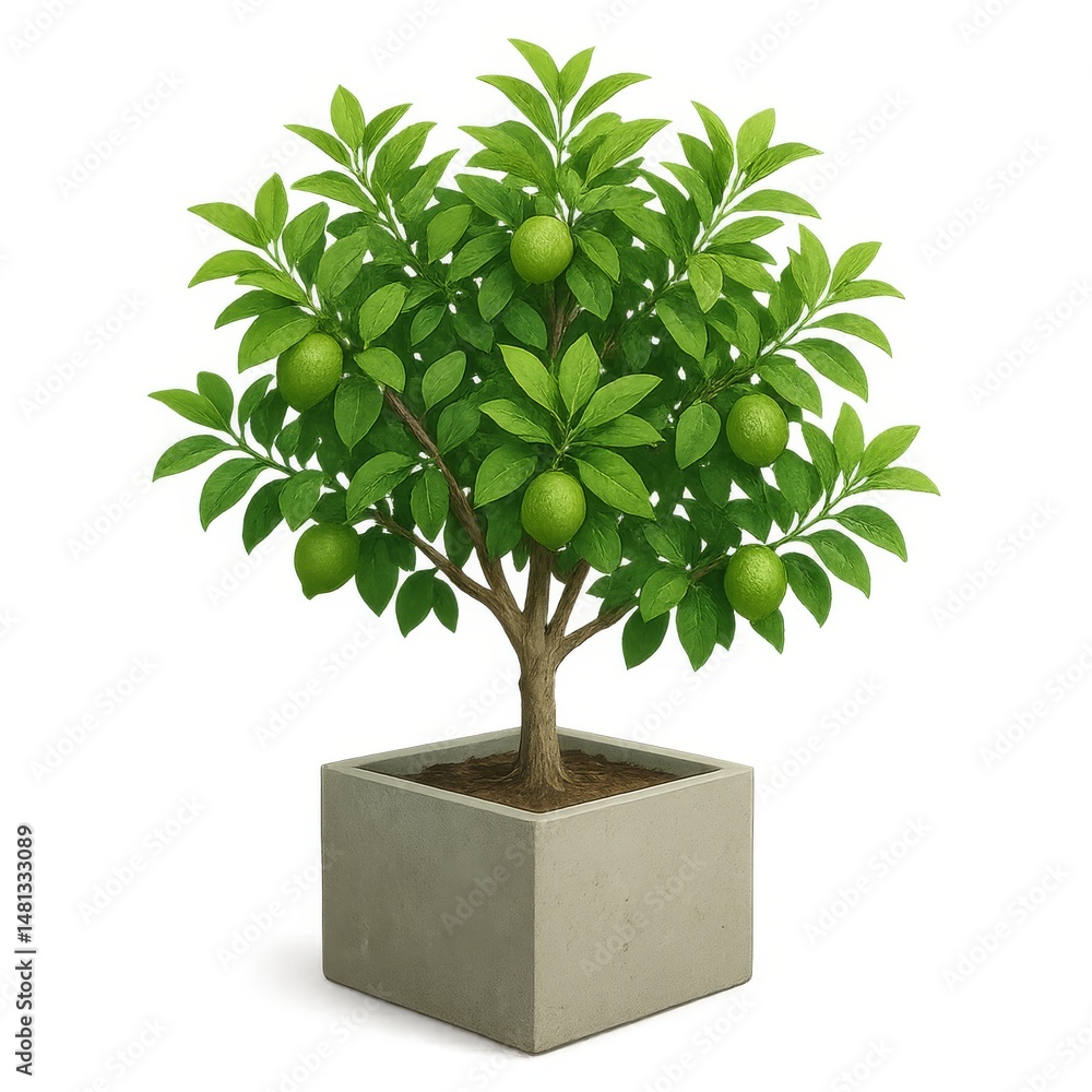 Poster elegant lime tree in a simple pot designed for indoor spaces