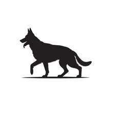 Fototapeta premium dog vector illustration silhouette with white background 