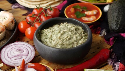 Fajitas, wheat tortillas as taco wraps. Mexican cuisine