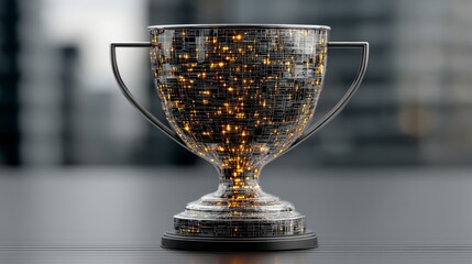 Glowing Circuit Board Trophy  AI Achievement Award