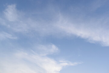 beautiful blue sky and white cloud background in springtime