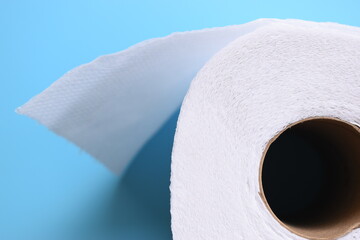 white paper tissue on blue background