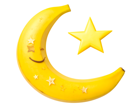 Creative Banana Moon With Stars
