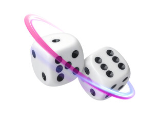Spinning Dice With Glowing Rings
