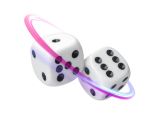 Spinning Dice With Glowing Rings