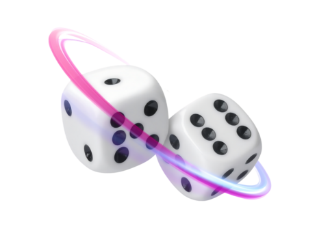 Spinning Dice With Glowing Rings