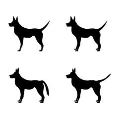 Minimalist black dog silhouette simple vector illustration elegant pet design, dog, silhouette, black, vector, animal, pet, mammal, dog, breed, design, illustration, graphic. Vector illustration