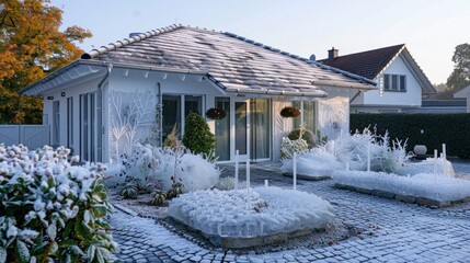 Snowy Winter Home Exterior