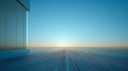 Modern Glass Building Sunset Minimalist Architecture Design