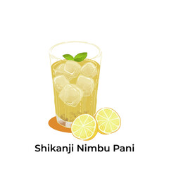 Realistic illustration of traditional Indian beverages Shikanji Nimbu Pani