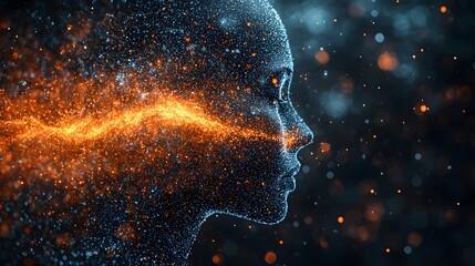 Glowing Orange Light Portrait of a Woman