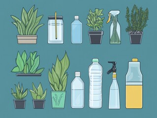 Recycled materials for planting and gardening projects.