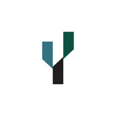 This is an abstract logo featuring a stylized letter Y
