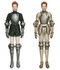 Dual Concept Art of Androgynous Armored Knight