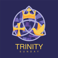 vector trinity sunday poster template