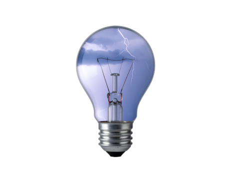 Stormy Lightning Inside Light Bulb