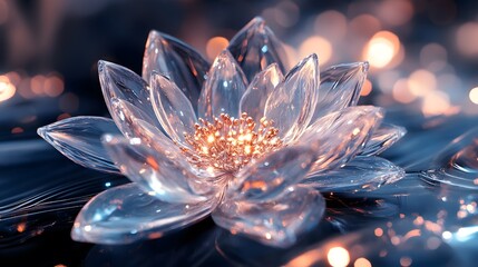 Crystal lotus flower art wallpaper background image zen spiritual meditation peace tranquility serenity design