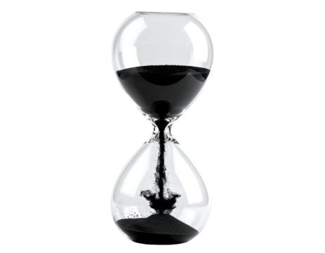 Black Hourglass Against Transparent Background