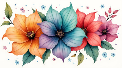 Obraz premium flowers on white background