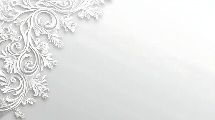 Obraz premium Ornate White Floral Corner Design