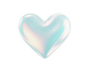 Iridescent Heart Shape with Glossy Holographic Finish