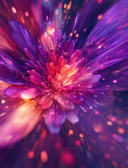 Abstract flower explosion in vibrant colors