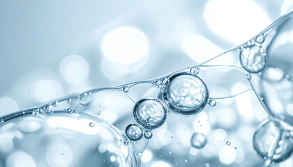 Translucent bubbles float gracefully in a soft, blurred background, creating a serene and calming atmosphere