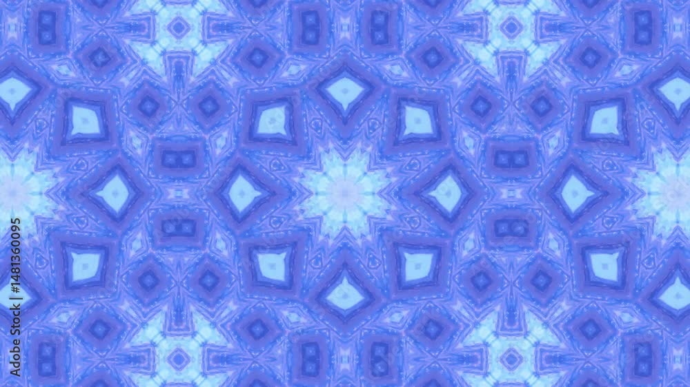 Poster mesmerizing purple and blue kaleidoscope pattern abstract design with symmetric geometric shapes and