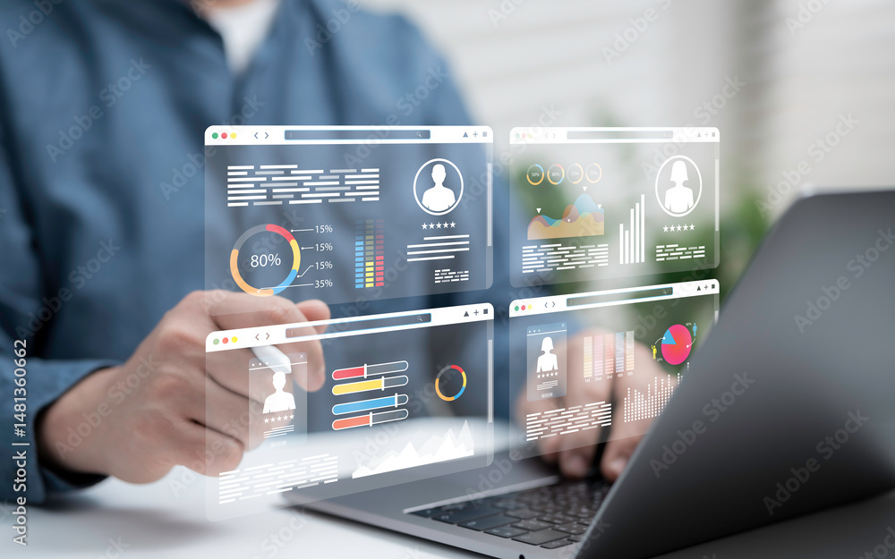 Poster digital dashboard for hr performance analytics