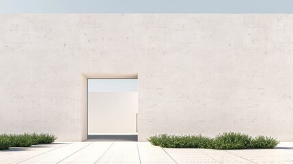 Minimalist exterior wall with a large opening