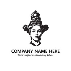 Head of queen logo company design vector illustration