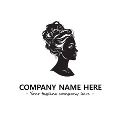 Head of queen logo company design vector illustration
