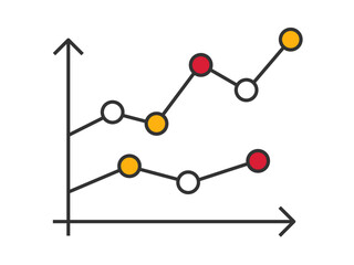 Obraz premium Trend market icon. Marketing icon and symbol. Colored outline Icon. Simple flat vector icon.
